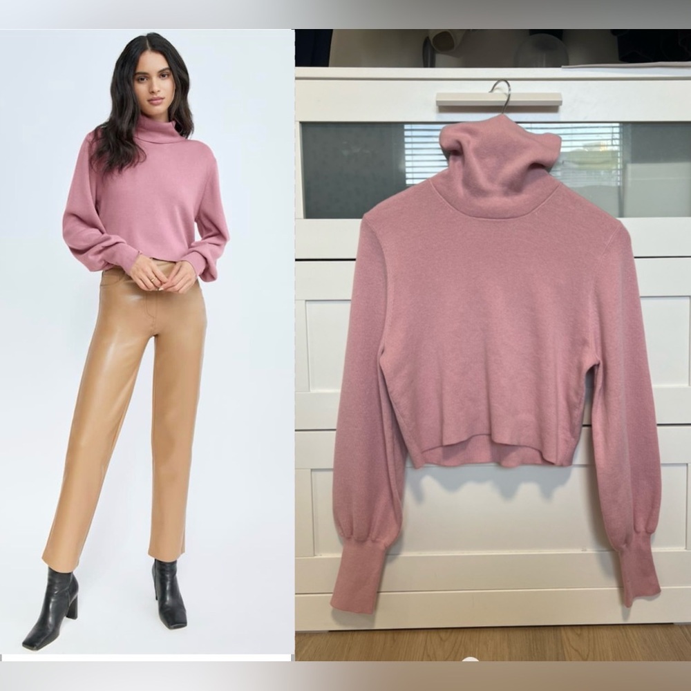 NWOTS Wilfred Rebecca Cropped Turtleneck Soft Pink Sz M